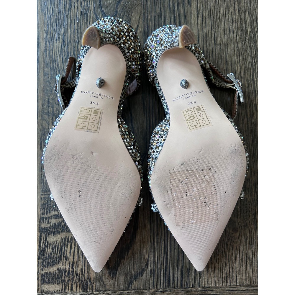 Kurt Geiger London Bond Crystal Embellished d'Orsay Pumps Size 5.5 Heels EU 35.5 - Picture 7 of 8